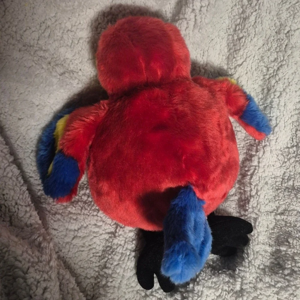 Unipak Scarlet Macaw Parrot Plush Red Blue Yellow Tropical Bird Stuffed Animal